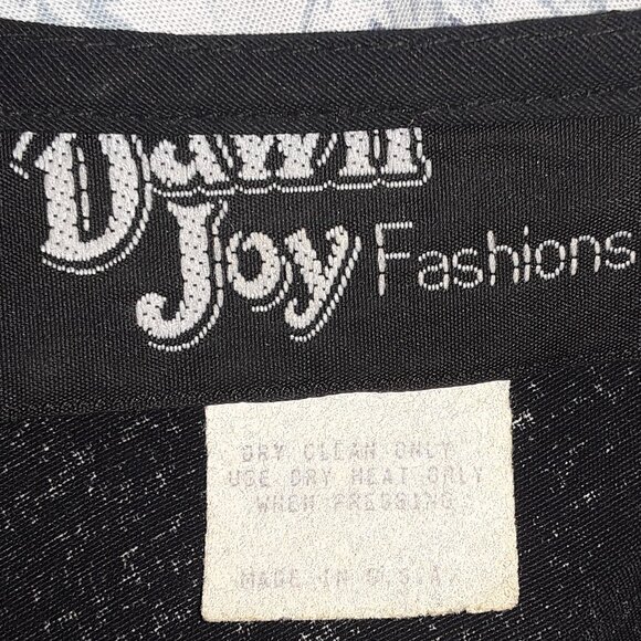 Ladies Dawn Joy,Size Small Black w/Pinks/Yellows Flowers/One button neck closure - Picture 5 of 6